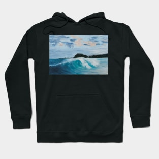 Ocean wave breaking in the shallows Hoodie